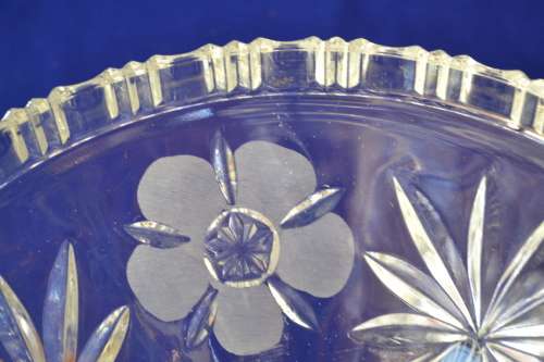 Vintage Heavy Glass Bowl on Feet