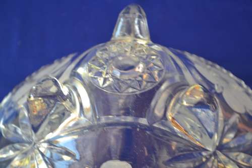 Vintage Heavy Glass Bowl on Feet