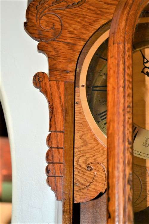 Very Large Vintage Wooden Clock Case with converted movement