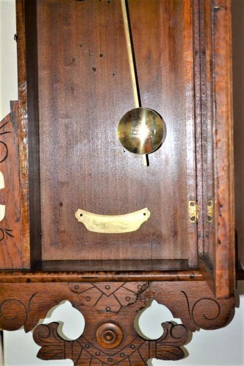 Very Large Vintage Wooden Clock Case with converted movement