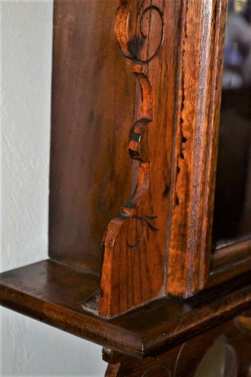 Very Large Vintage Wooden Clock Case with converted movement