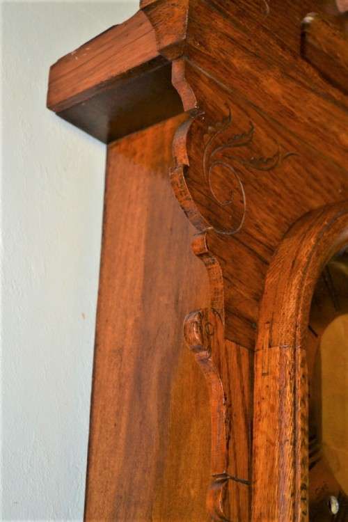 Very Large Vintage Wooden Clock Case with converted movement