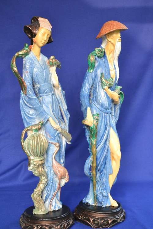 Oriental VINTAGE Bird Man and Woman