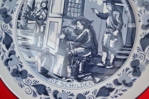 Oude Molen Fabriek Delft Wall / Display Plate - Traditional Dutch Tradesmen - De Schilder