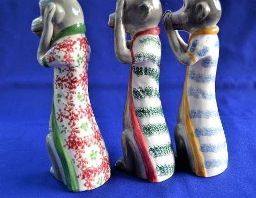 Vintage Porcelain Monkey "See No Evil, Hear No Evil, Speak No Evil" Figures - Made in Italy