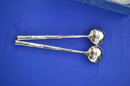 REDUCED Vintage Silver Plate Salad Servers - Boxed