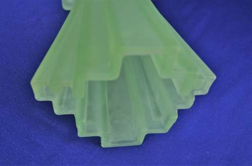 Bagley & Co Art Deco Frosted Green Uranium Glass Vase c1930