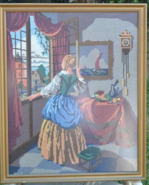 Vintage Tapestry- Framed behind Glass