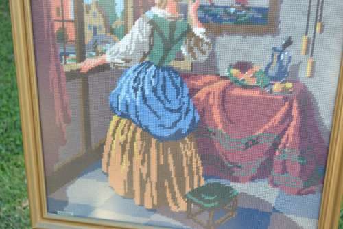Vintage Tapestry- Framed behind Glass