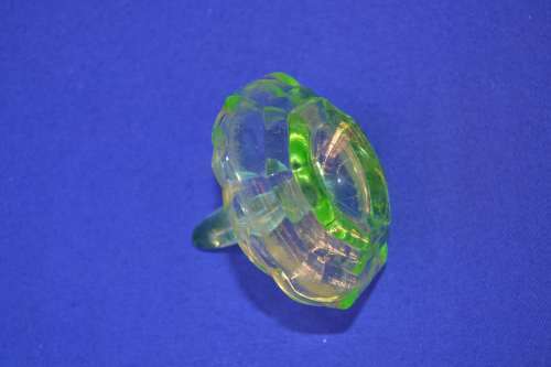 Uranium Glass Dressing Table Ring Tree c1930