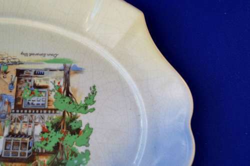 Sandland Ware "Down Somerset Way" Cake/Biscuit Plate with Handle c1940's