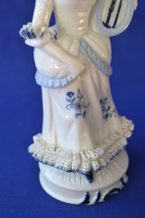 Vintage Blue and White Porcelain Figurine