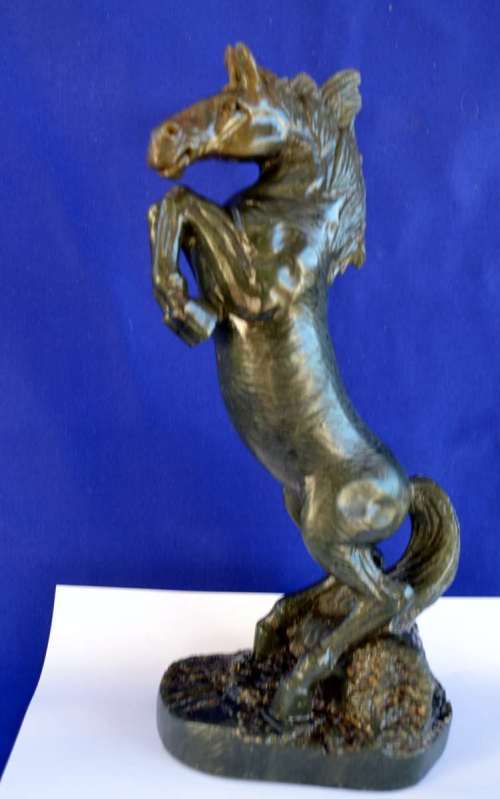 Rearing Stallion Soapstone Carving