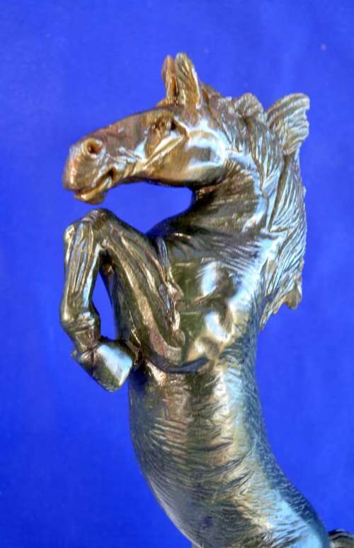 Rearing Stallion Soapstone Carving