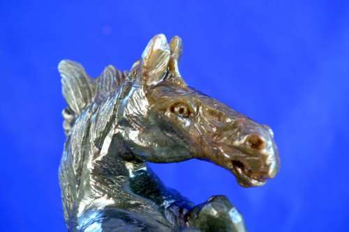 Rearing Stallion Soapstone Carving