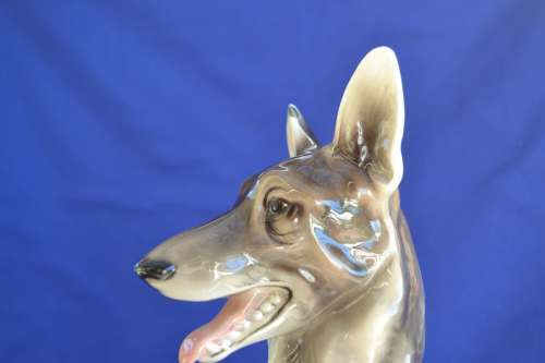 Wien Keramos Austria  ~ Large Vintage Porcelain German Shepherd Dog Figurine