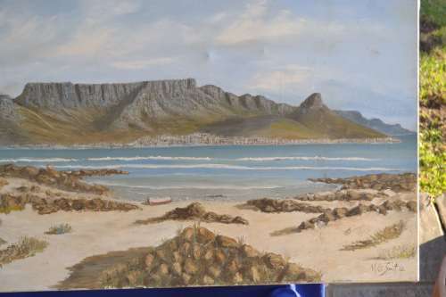 Niko Smit Oil on Canvas Landscape Table Mountain