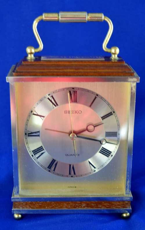Seiko Quartz Brass Carriage / Mantle Clock