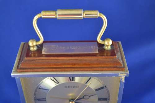 Seiko Quartz Brass Carriage / Mantle Clock