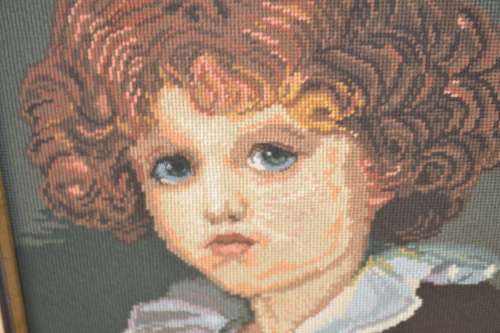 Pair of Framed Vintage Tapestries - The Red Boy