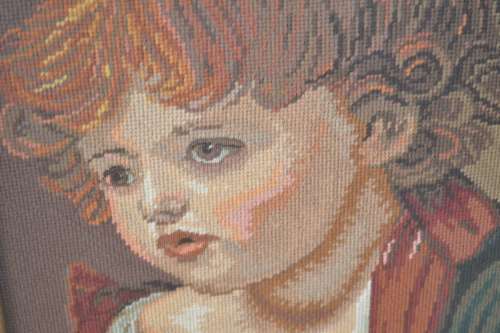 Pair of Framed Vintage Tapestries - The Red Boy