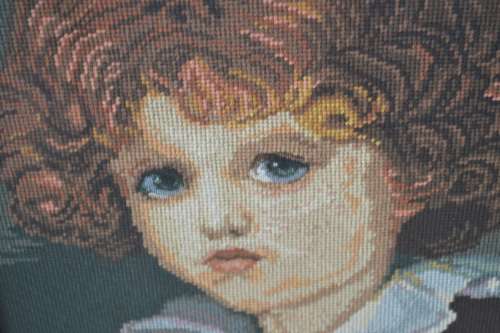 Pair of Framed Vintage Tapestries - The Red Boy