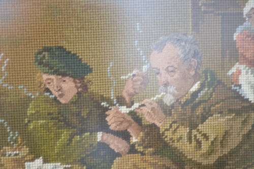 Vintage Tapestry "Smokers'" Framed