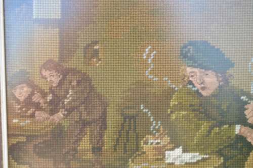 Vintage Tapestry "Smokers'" Framed