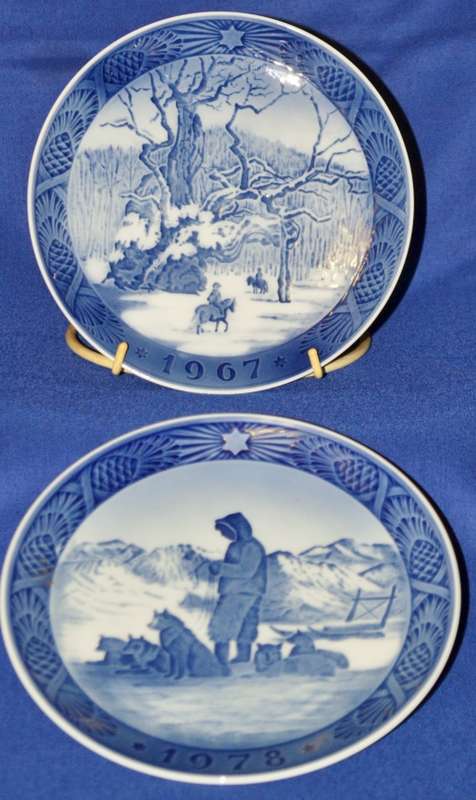 Royal Copenhagen Collectable Christmas Plates 1967 & 1978