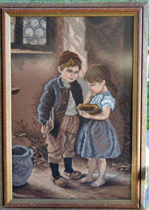 Vintage Tapestry - Framed behind Glass