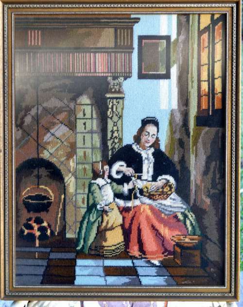 Vintage Tapestry - Framed behind Glass