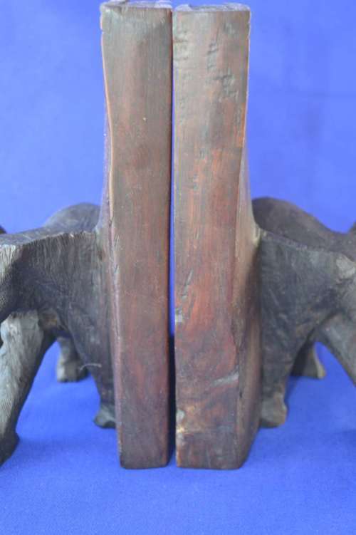 Bookend Hand Carved Eliphants