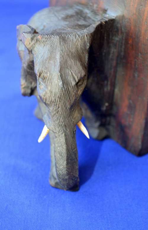 Bookend Hand Carved Eliphants