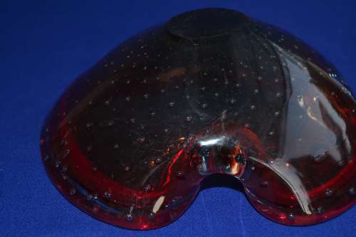 Murano Bullicante Controlled Bubbles Art Glass Ashtray
