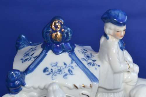 Vintage Blue and White Porcelain Group "Cinderella"