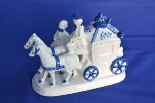 Vintage Blue and White Porcelain Group "Cinderella"