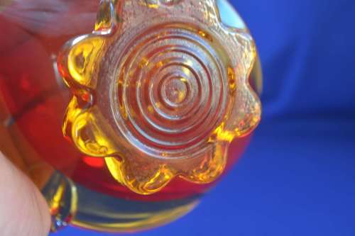 Murano Style Red and Amber Studio Glass Ashtray