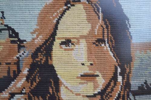 Tapestry Framed Behind Glass