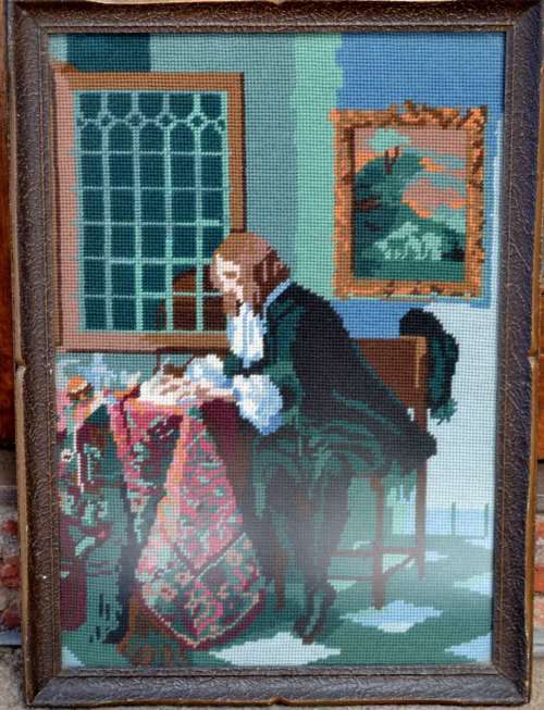 Tapestry- Framed Behind Glass
