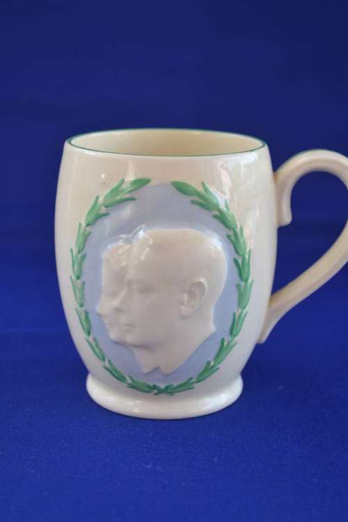 Burleigh Ware Cameo Style Commemorative Mug - King George VI and Queen Elizabeth ** RARE **