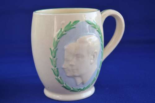Burleigh Ware Cameo Style Commemorative Mug - King George VI and Queen Elizabeth ** RARE **