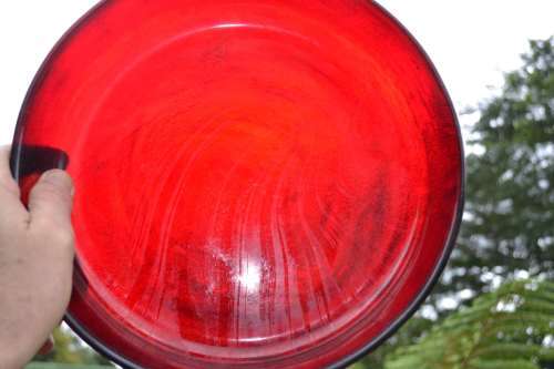 Deep Burnt Ruby Red Vintage Dish
