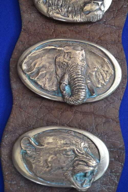 Big Five Horse Brasses on Genuine Leather Strap