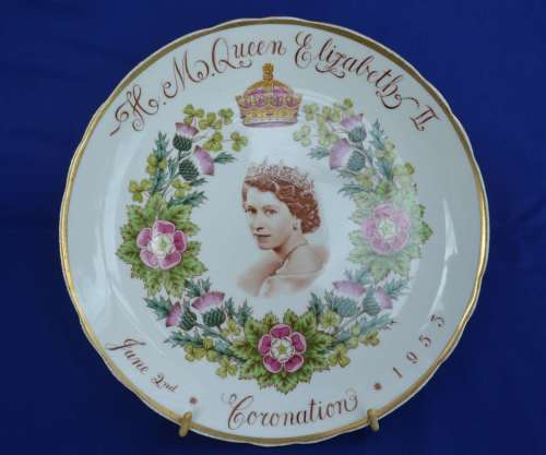 Tuscan Fine Bone China Plate commemorating the Coronation of Queen Elizabeth II - 1953