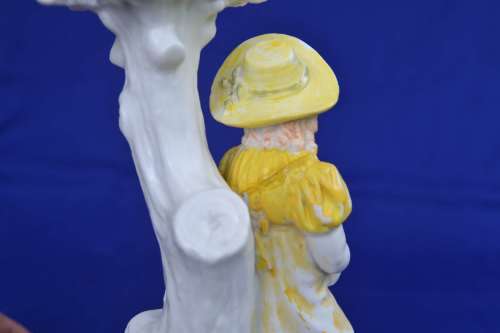 Royal Worcester Antique Young Girl Figure Candle Holder