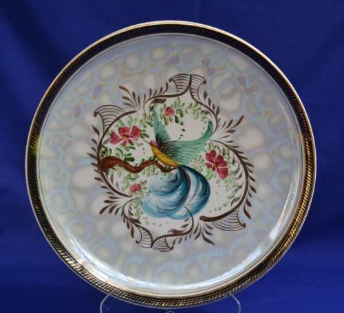H Bequet Quaregnon - Belgium -  Hand Painted Wall Display Plate