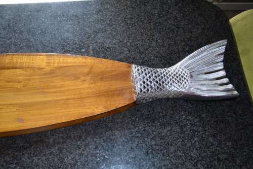 Large Cast Aluminium Fish Tray/Platter-1980s Japan