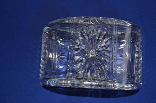 Cut Crystal Butter Dish, Dome Cheese Plate and Lidded Jam Jar