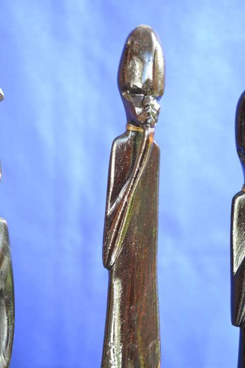 Vintage Carved Ebony Figures - Set of Four