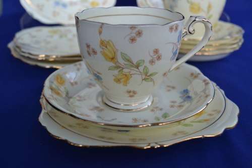 Vintage A B Jones and Sons Grafton Tea Set Items - 13 Pieces c1935